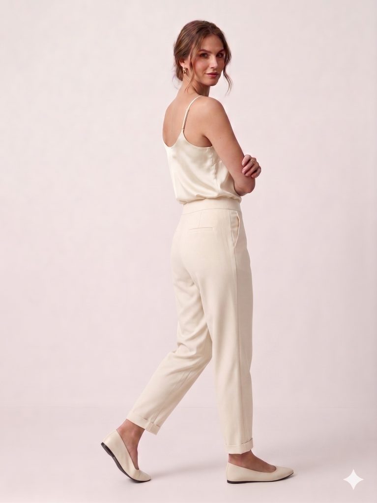 MODAİLGİ Beli Lastikli Pantolon 40144 - EKRU