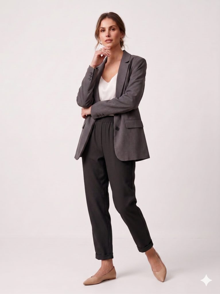 MODAİLGİ Beli Lastikli Pantolon 40144 - Siyah