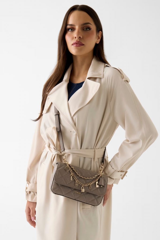 GUESS Libby Crossbody Çanta HWGG9912200 - VİZON