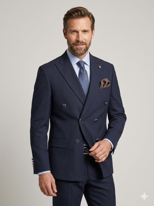 ADİMO Erkek Kruvaze Slim Fit Takım Elbise 1672K190