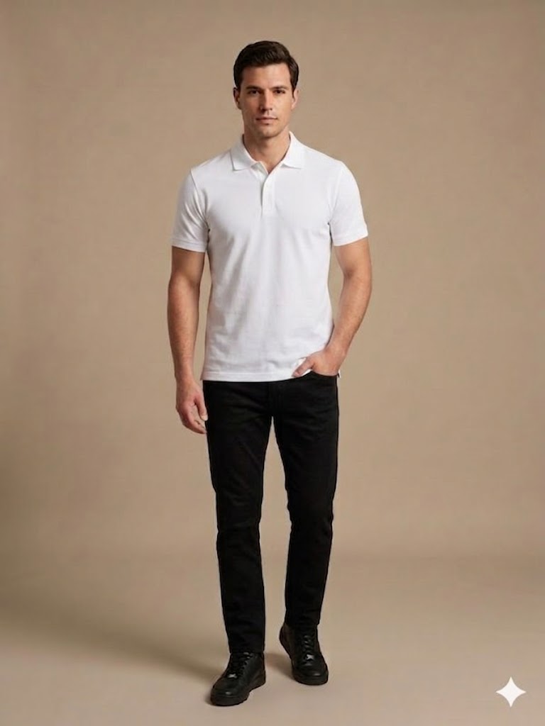 KİP Erkek Polo Yaka Basic T-Shirt 1830 - Beyaz