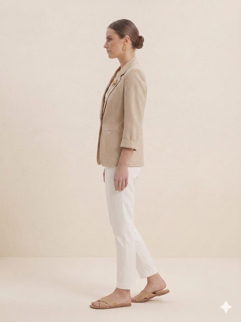 BABİLON SASİN Aksesuar Detaylı Blazer Ceket 7701 - BEJ