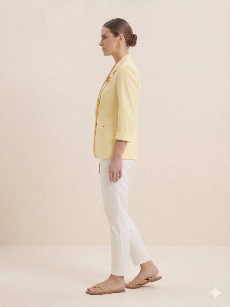 BABİLON SASİN Aksesuar Detaylı Blazer Ceket 7701 - SARI