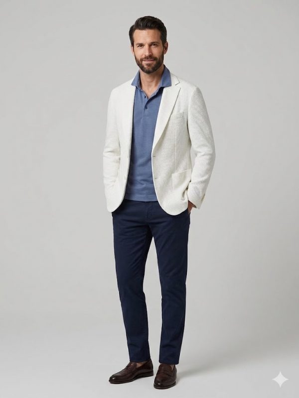 DİOR Erkek Beyaz Dokulu Slim Fit Blazer Ceket 2514003