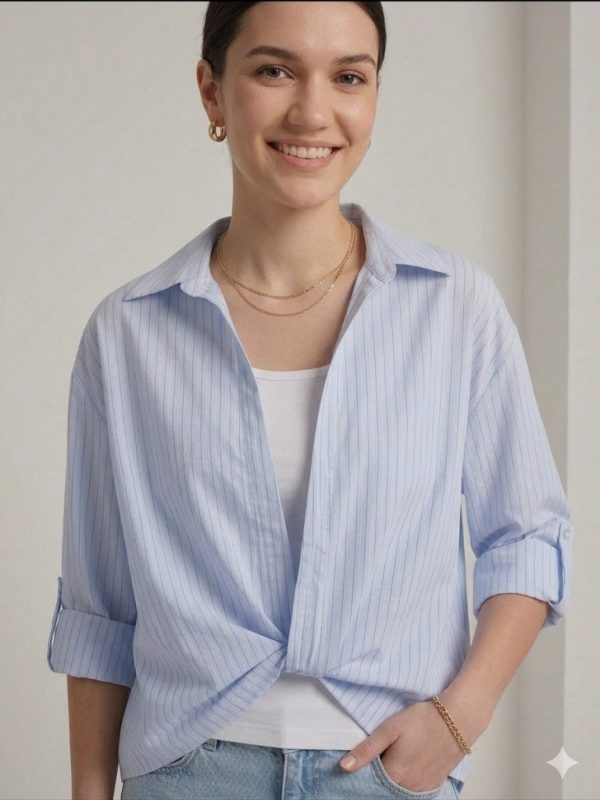 DOSSO DOSSİ Önden Bağlama Detaylı Bluz  1136