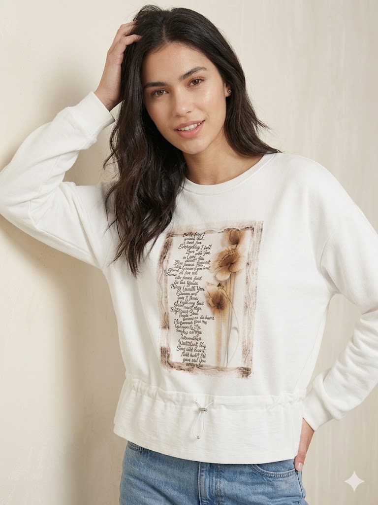 DOSSODOSSİ Önü Baskılı Bluz 1094