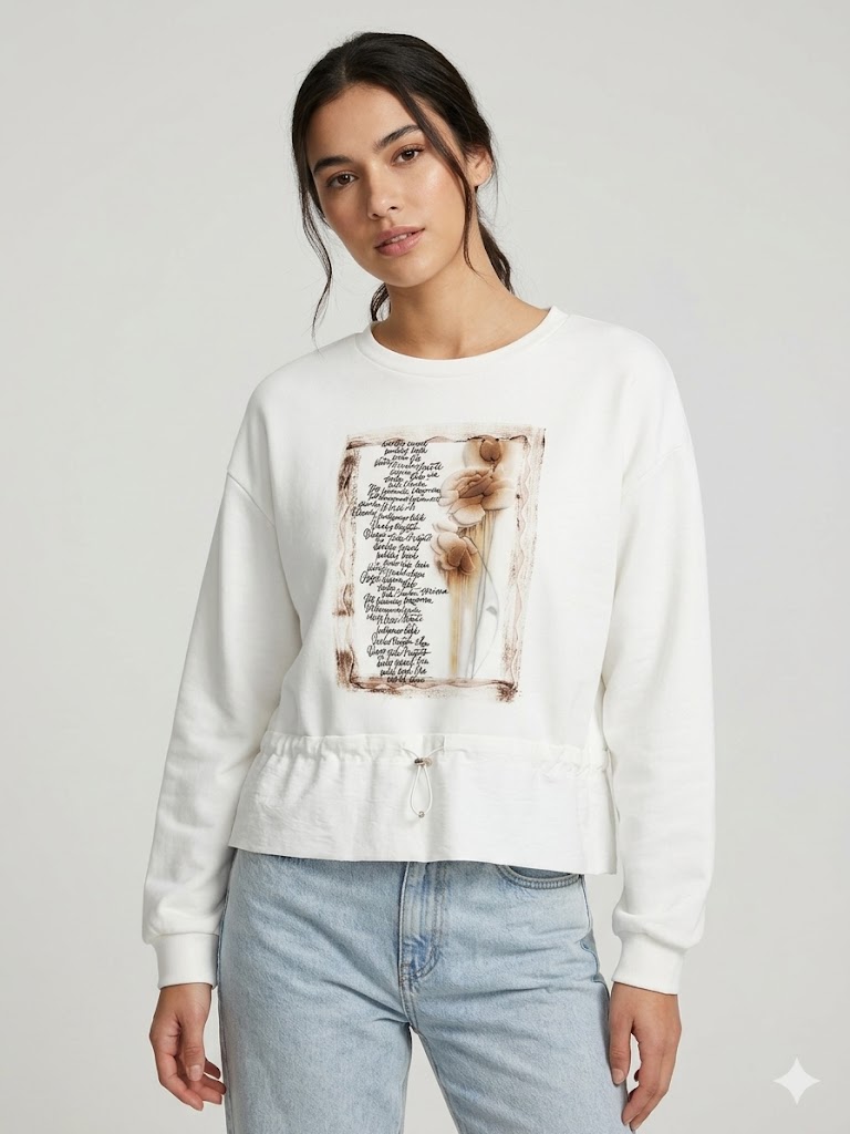 DOSSODOSSİ Önü Baskılı Bluz 1094