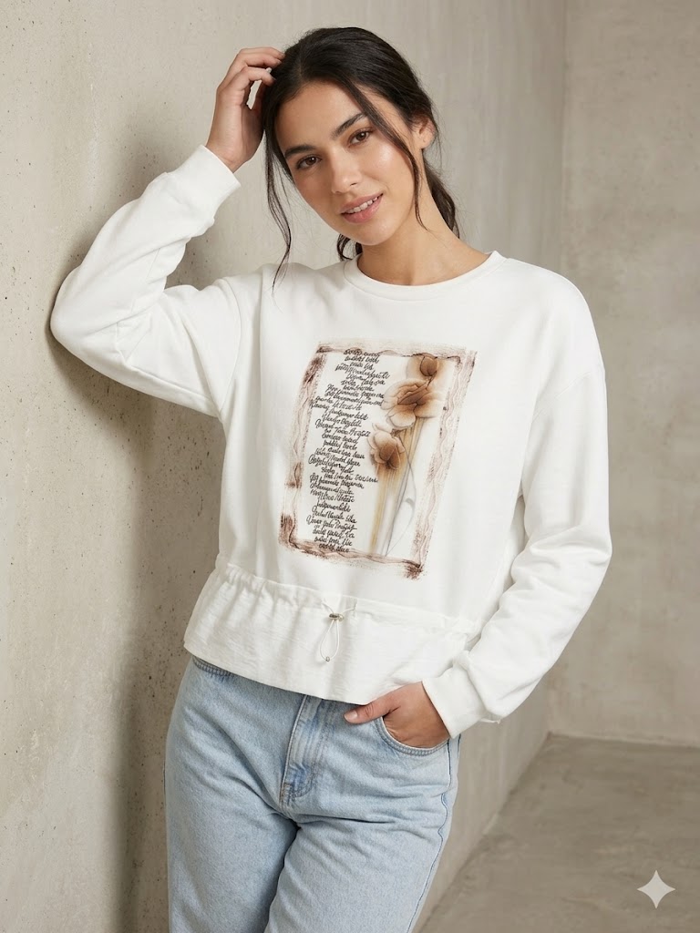 DOSSODOSSİ Önü Baskılı Bluz 1094