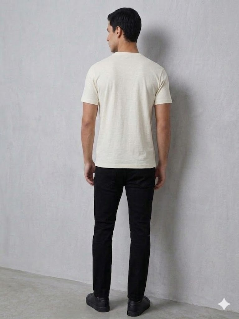 GUESS Erkek Modern Kesim Bisiklet Yaka T-Shirt M6GI37K3318 - EKRU