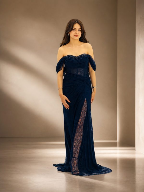 FOR COSTUME Dantel Detaylı Abiye 10534
