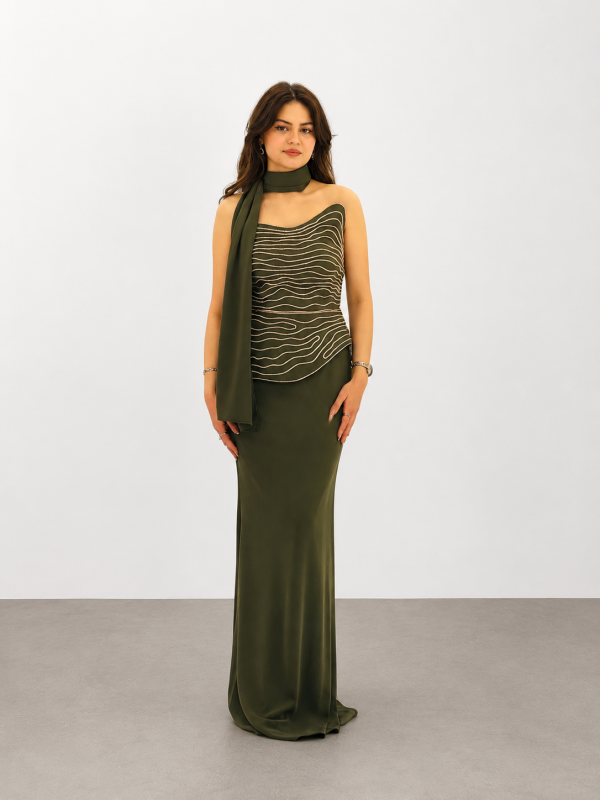 FOR COSTUME Taş İşlemeli Abiye Elbise 10546