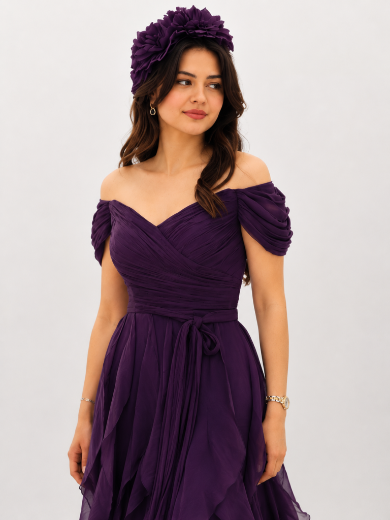 FOR COSTUME Fırfırlı Abiye 10589 - Mor