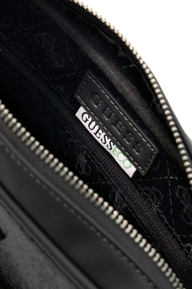 GUESS Milano Çift Fermuarlı Çapraz Askılı Erkek Bej Çapraz Çanta HMMILLP6222 - Siyah