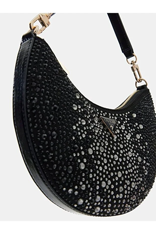 GUESS Tasmin Taş Detaylı Hobo Çanta HWEG9931720 - Siyah