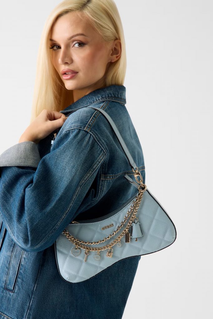 GUESS Libby Omuz Çantası HWGG9912180 - MAVİ