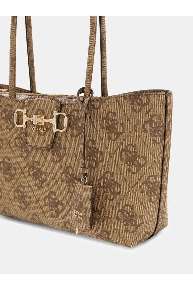 GUESS Janie Logo Kadın Omuz Çantası HWOS9924230 - Latte