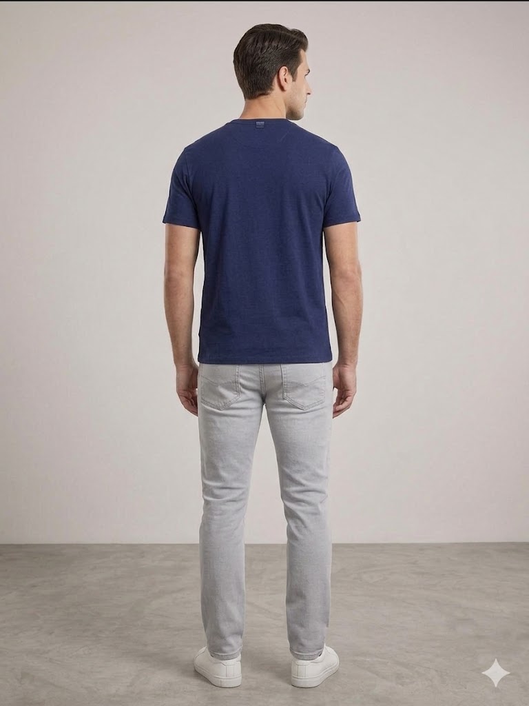 GUESS Erkek Baskılı Kısa Kollu Bisiklet Yaka T-Shirt M4GI11I3Z14 - Lacivert