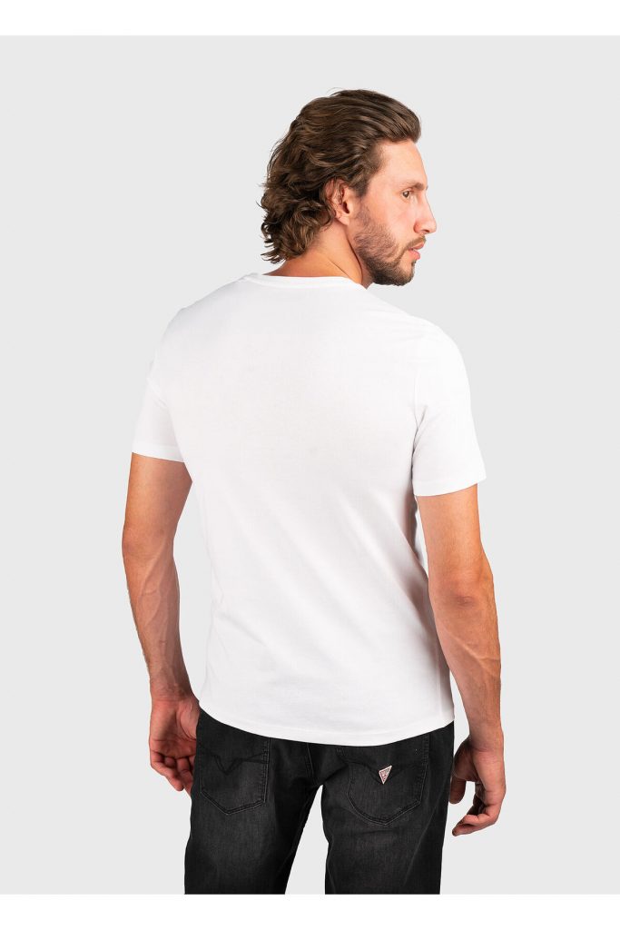 GUESS Erkek Baskılı Kısa Kollu Bisiklet Yaka T-Shirt M4GI11I3Z14