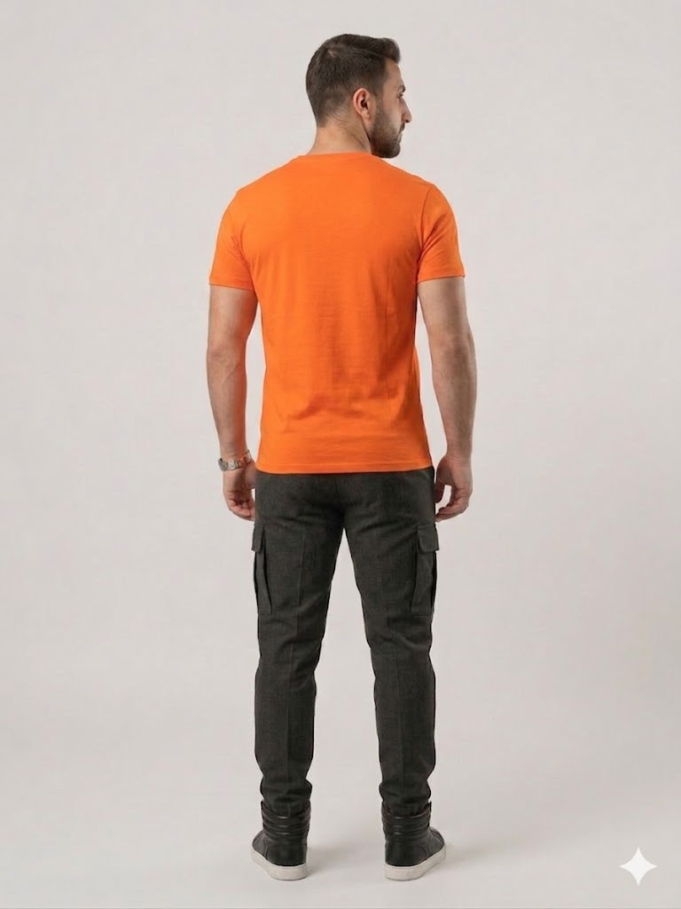 GUESS Erkek Baskılı Bisiklet Yaka T-Shirt M4GI16I3Z14 - turuncu