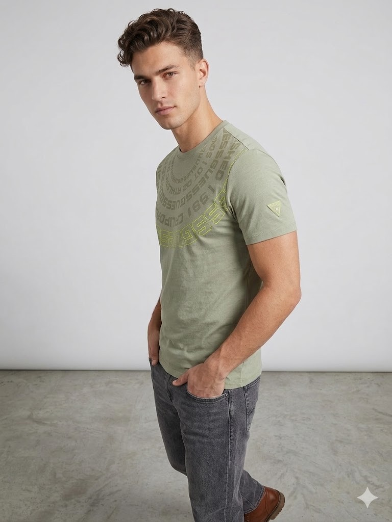 GUESS Erkek Casual Slim Fit Kısa Kollu Tişört Z4RI09JR06K