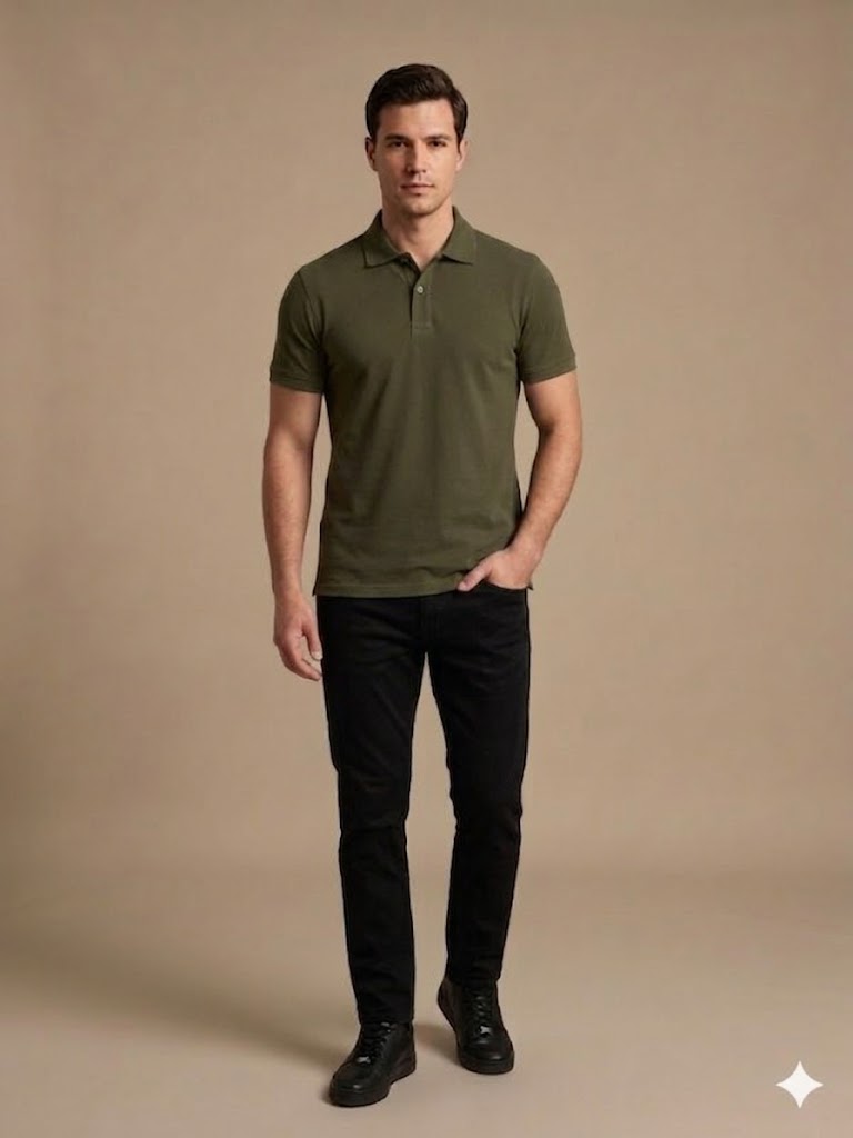 KİP Erkek Polo Yaka Basic T-Shirt 1830 - HAKİ