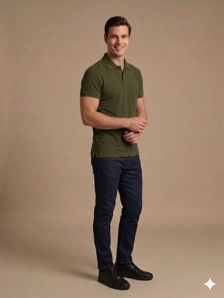 KİP Erkek Polo Yaka Basic T-Shirt 1830 - HAKİ
