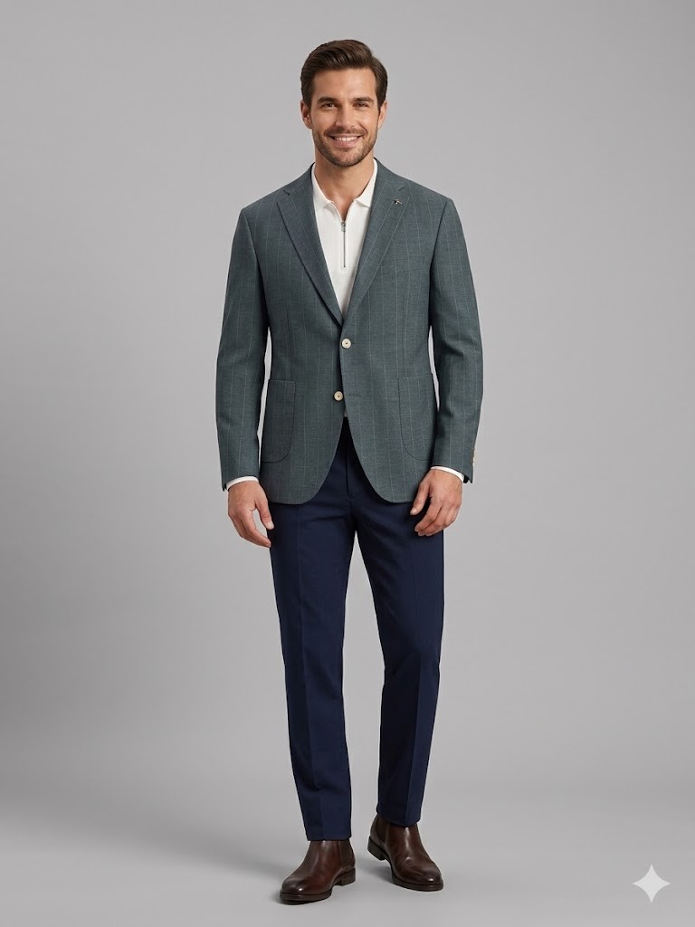 HAVAN Erkek Ekose Slim Fit Blazer Ceket 2V26F0056