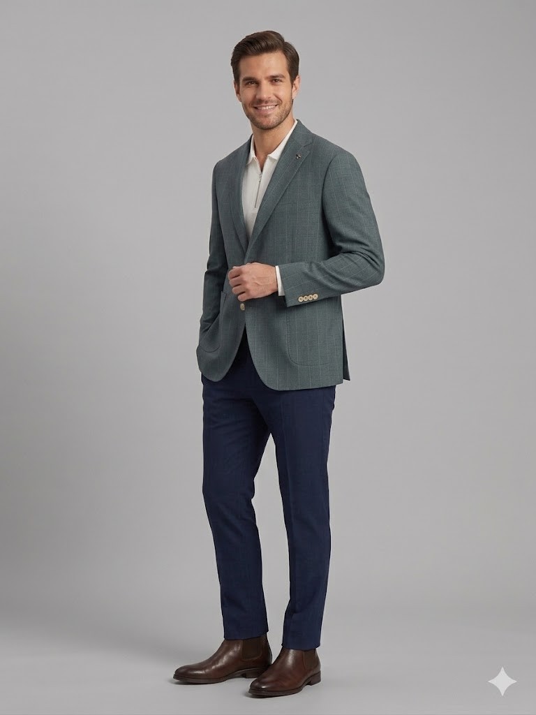 HAVAN Erkek Ekose Slim Fit Blazer Ceket 2V26F0056