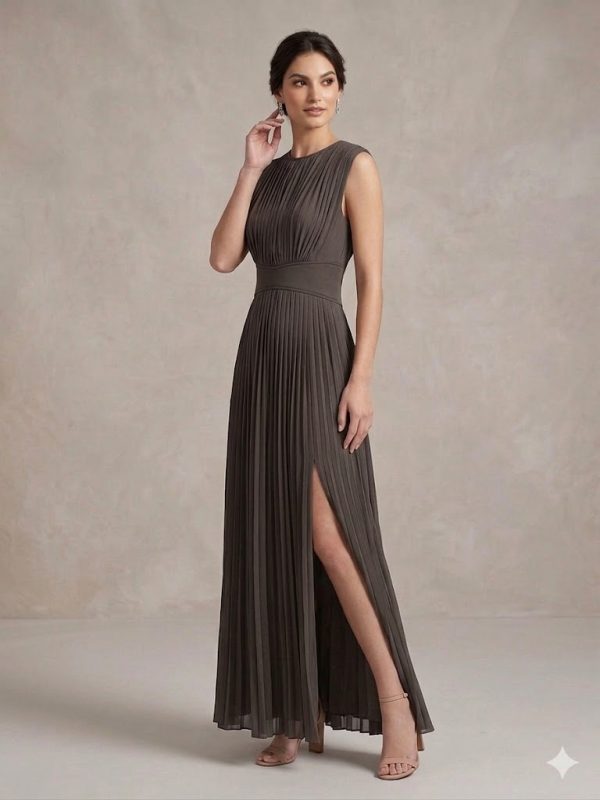 İNTERSAN DESİGNER Büzgülü Yırtmaçlı Elbise  17326