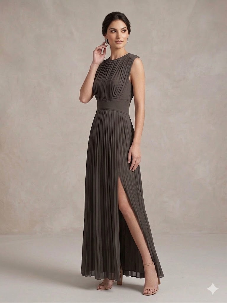 İNTERSAN DESİGNER Büzgülü Yırtmaçlı Elbise  17326