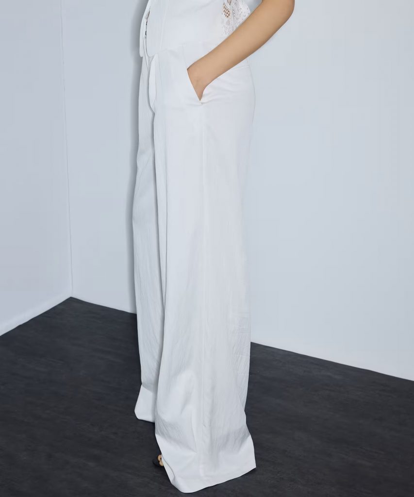 İPEKYOL Kırışık Efektli Wide Leg Pantolon IS1260003183