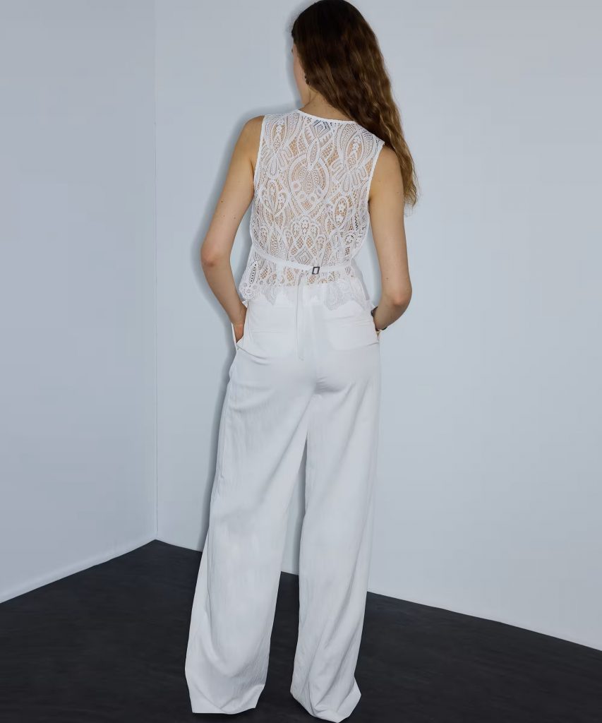 İPEKYOL Kırışık Efektli Wide Leg Pantolon IS1260003183