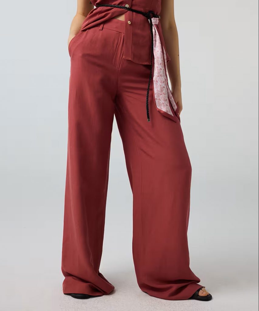 İPEKYOL Keten içerikli wide leg pantolon IS1260003192