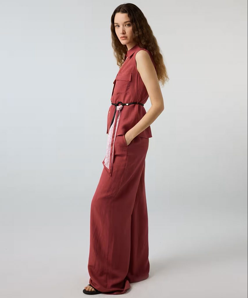 İPEKYOL Keten içerikli wide leg pantolon IS1260003192