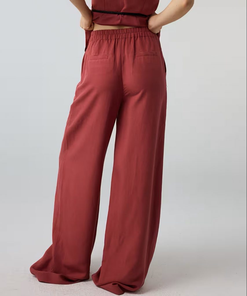 İPEKYOL Keten içerikli wide leg pantolon IS1260003192
