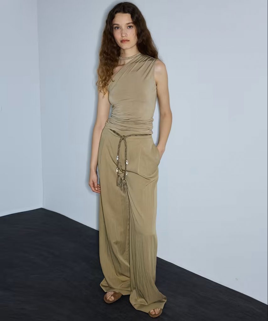 İPEKYOL Püsküllü Kuşaklı Wide Leg Pantolon IS1260003204