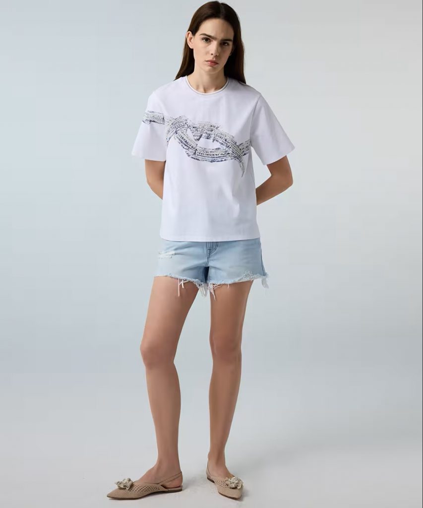 İPEKYOL Görsel Baskılı Karma Aplikeli T-Shirt IS1260070117