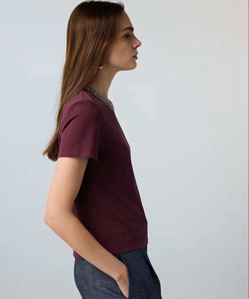 İPEKYOL Suni İnci Ve Boncuk İşlemeli T-Shirt IS1260070149
