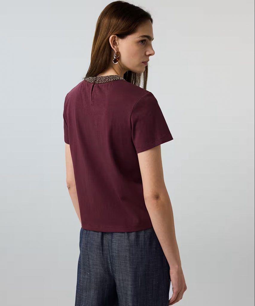 İPEKYOL Suni İnci Ve Boncuk İşlemeli T-Shirt IS1260070149