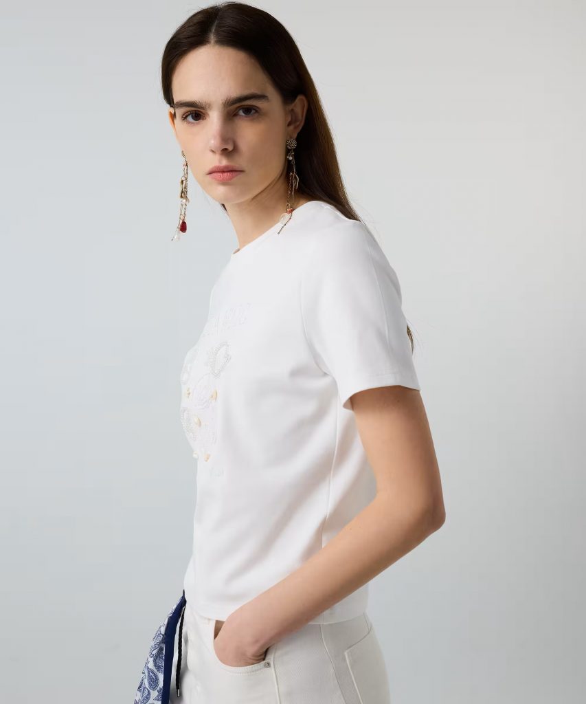 İPEKYOL Nakışlı Ve Aksesuarlı T-Shirt IS1260070174