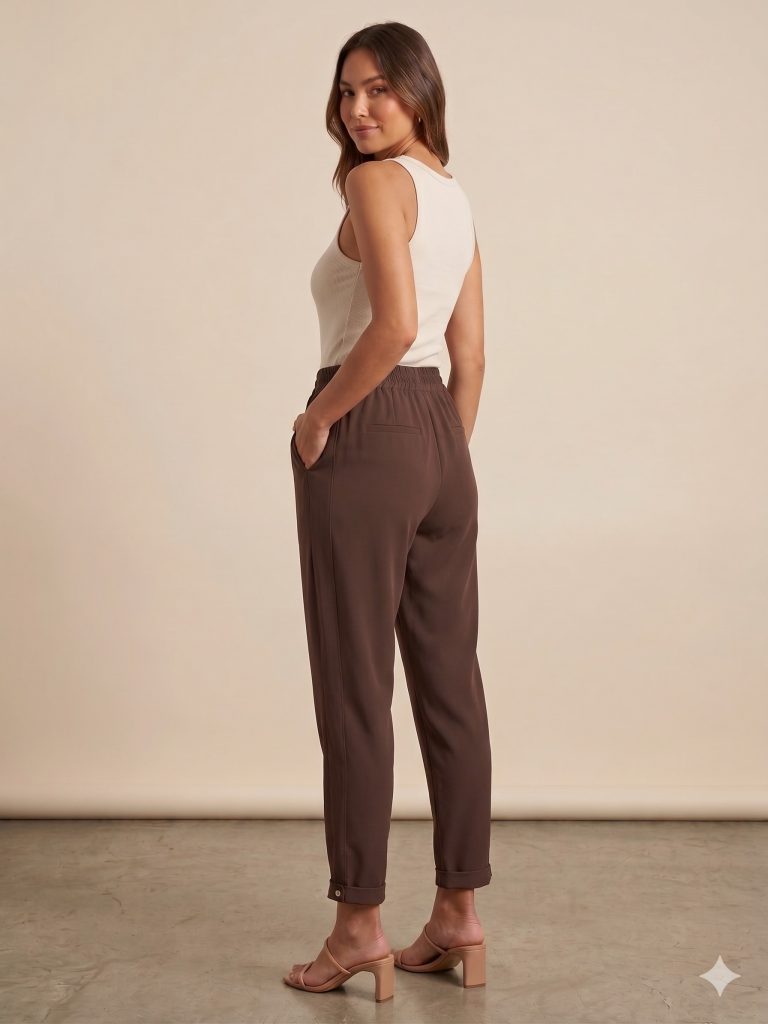 MODAİLGİ Beli Lastikli Pantolon 40144 - kahve