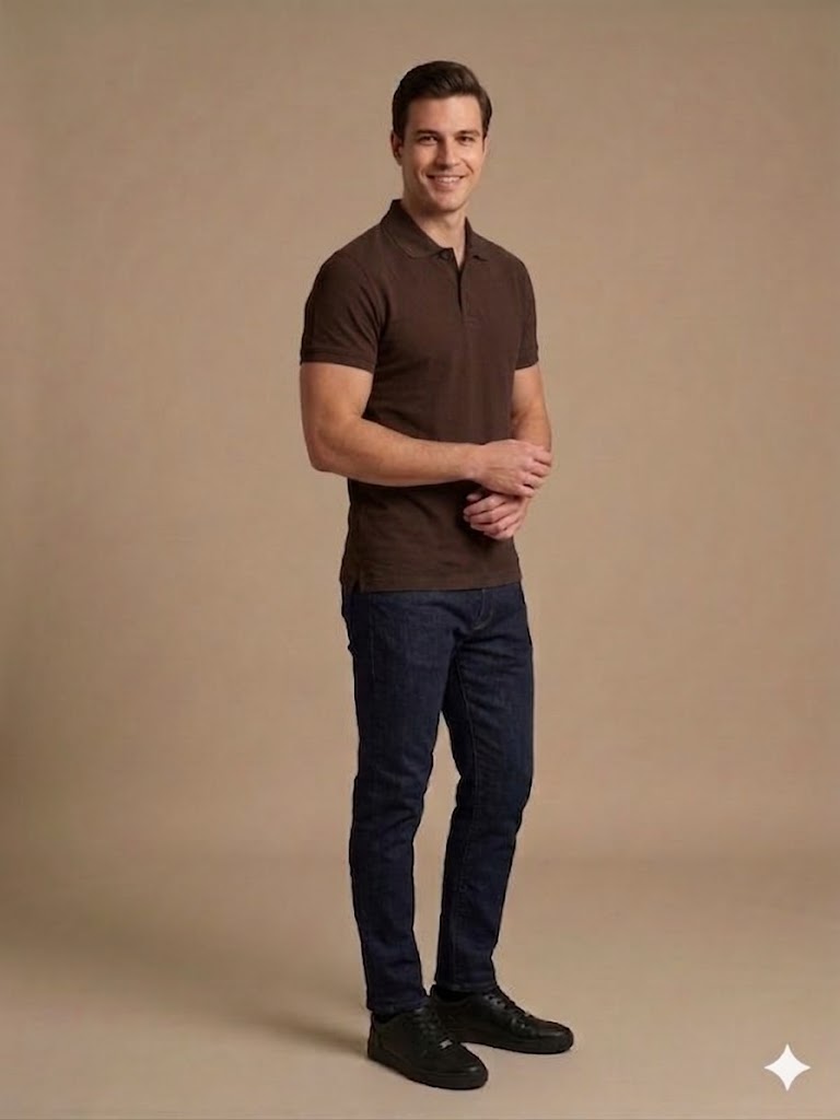 KİP Erkek Polo Yaka Basic T-Shirt 1830 - kahve