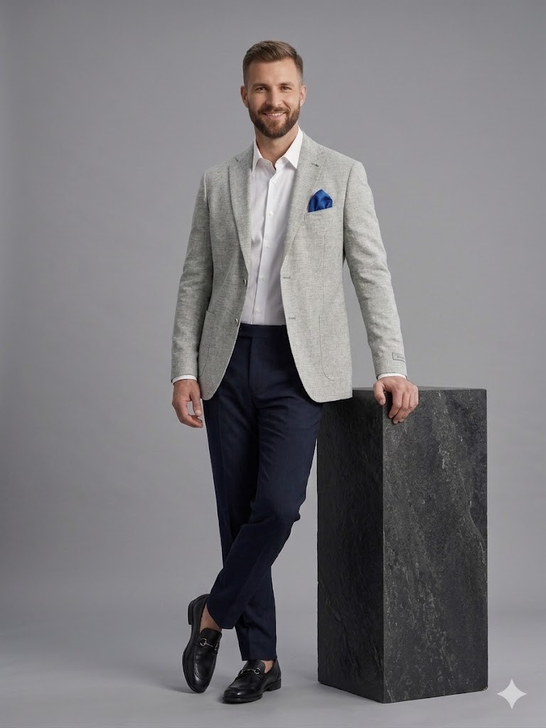 KİP Keten Dokulu Slim Fit Erkek Blazer Ceket 2521