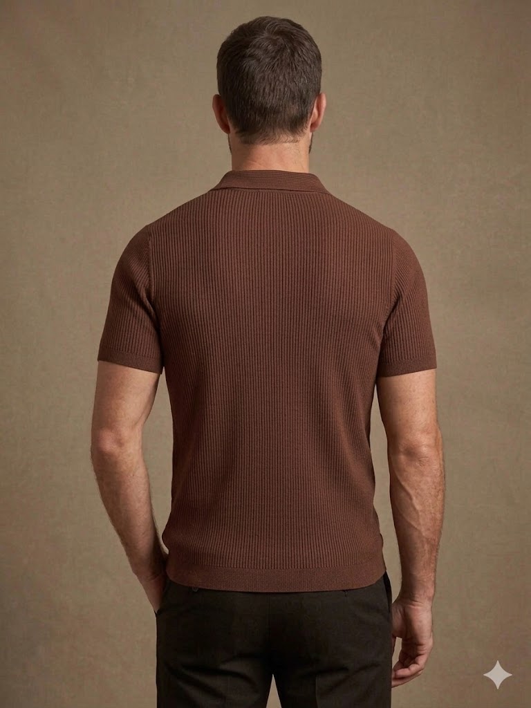 KİP Erkek Triko Polo Yaka Kısa Kollu T-Shirt 10134 - kahve