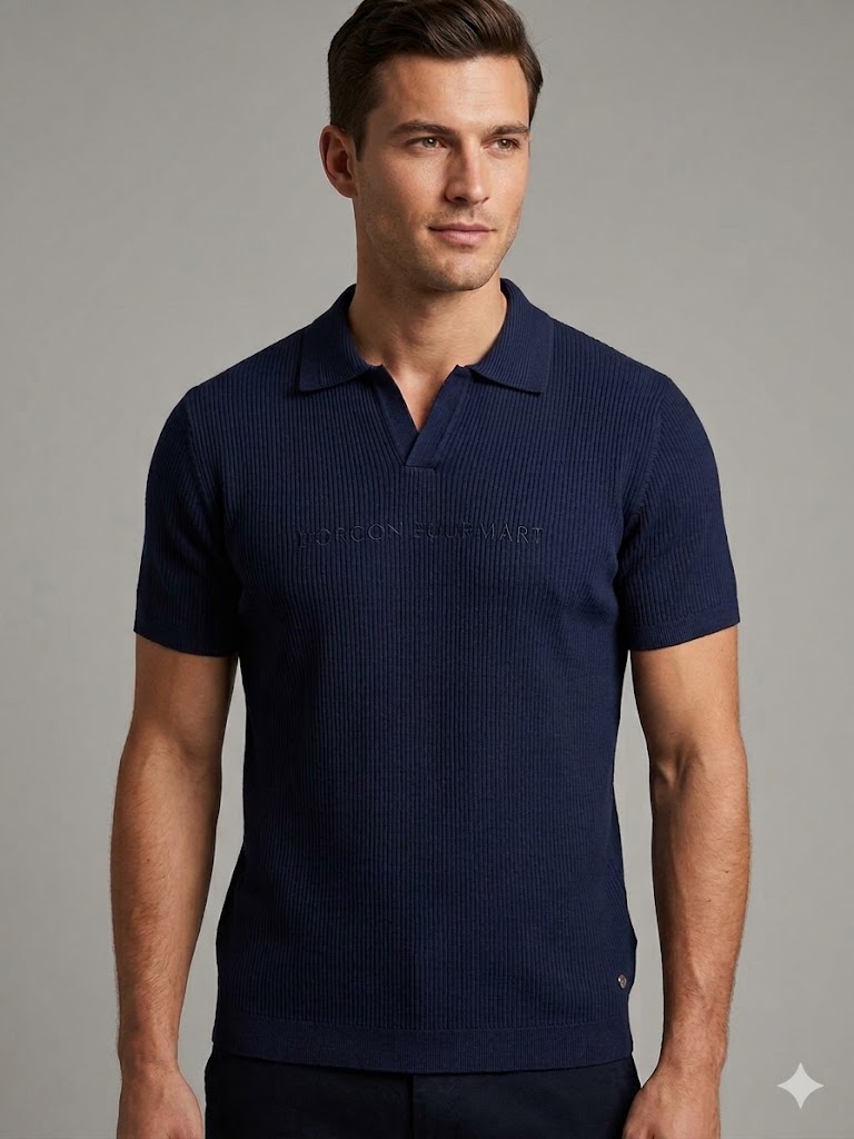 KİP Erkek Triko Polo Yaka Kısa Kollu T-Shirt 10134 - Lacivert