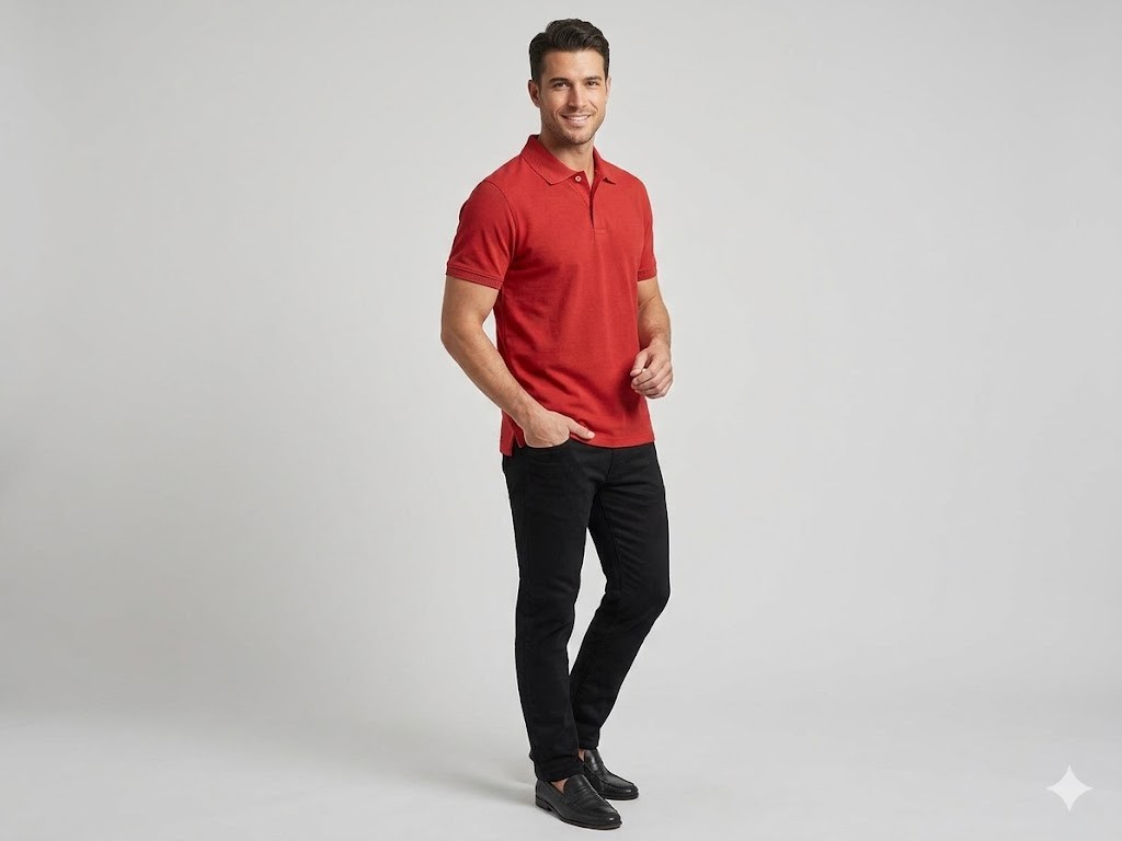 KİP Erkek Polo Yaka Basic T-Shirt 1830 - KIRMIZI