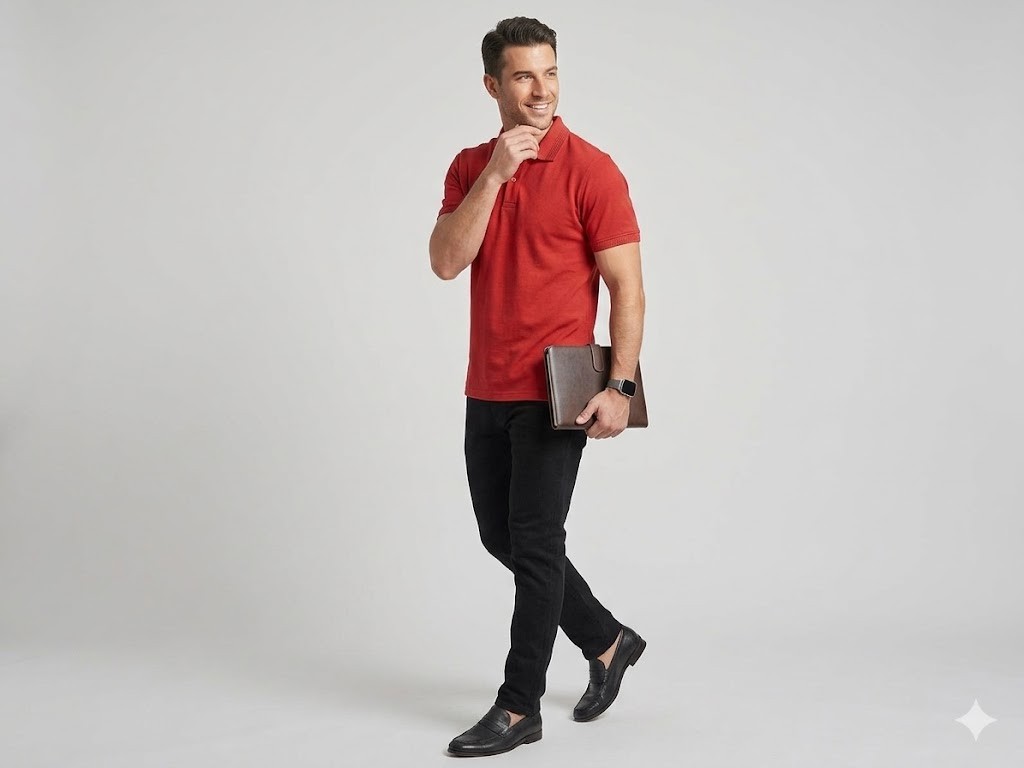 KİP Erkek Polo Yaka Basic T-Shirt 1830 - KIRMIZI