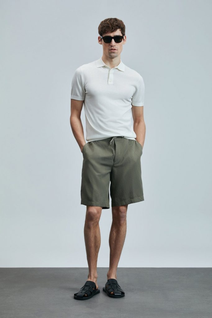 LUFİAN Derek Erkek İpek Karışımlı T-Shirt 111090103 - KIR.BEYAZ