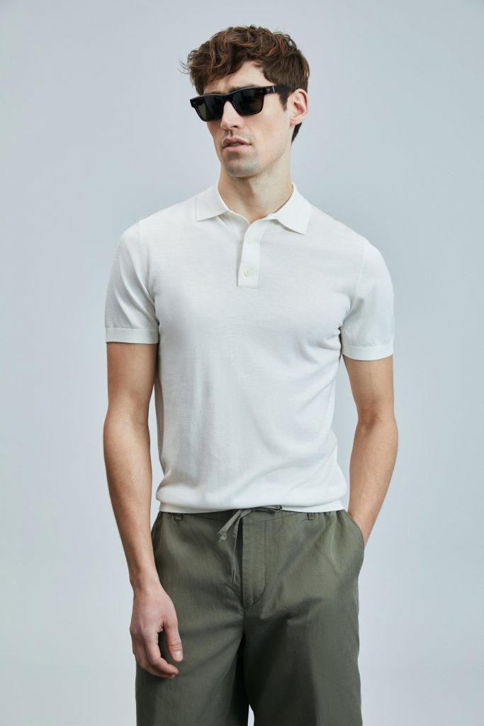 LUFİAN Derek Erkek İpek Karışımlı T-Shirt 111090103 - KIR.BEYAZ