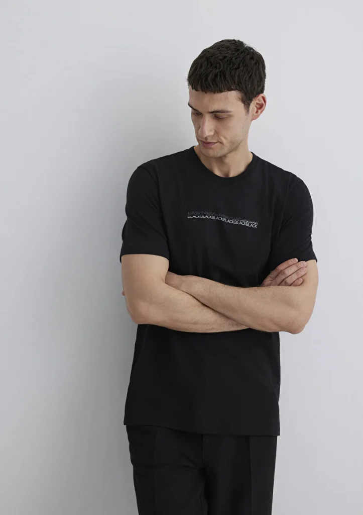 MAVİ Black Baskılı Siyah Tişört  M0612647-900